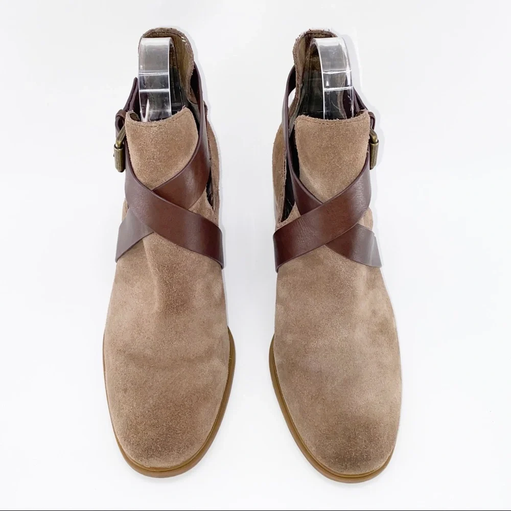 Isola Suede Wrapped Booties Size 9